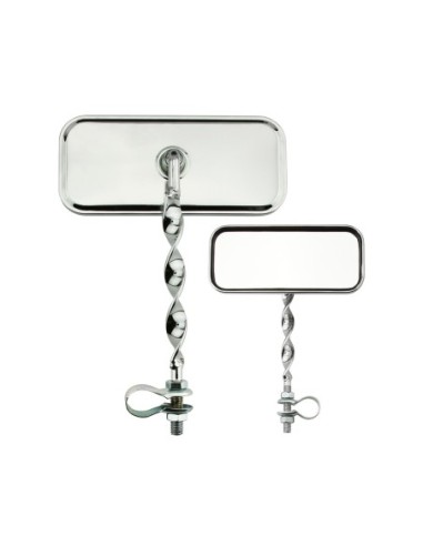 Rectangle Flat Twisted Mirror All Chrome.